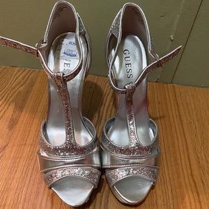 Guess silver heels